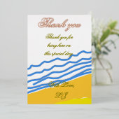 Dank u LJ Monogram Elegant Strand Wedding Folie Uitnodiging (Staand Voorkant)