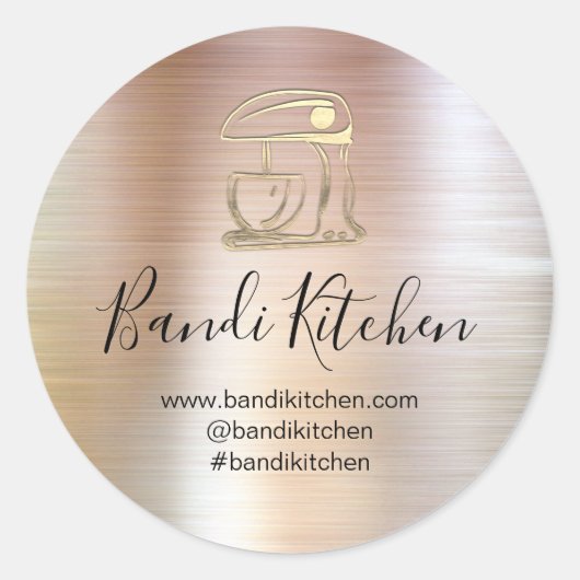 Dank u Logo keuken koken bakkerij zoet Roos Ronde Sticker (Voorkant)