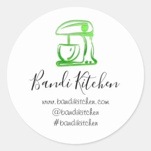Dank u Logo Keuken Kookmixer Groen Wit Ronde Sticker