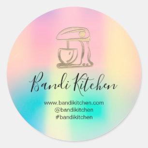 Dank u Logo Kitchen Cooking Chef Online Holograp Ronde Sticker