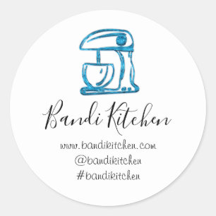 Dank u Logo Kitchen Cooking Mixer Blauwgroen Blauw Ronde Sticker