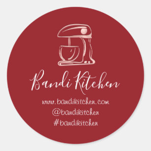 Dank u Logo Kitchen Cooking Robot Red Rose Ronde Sticker