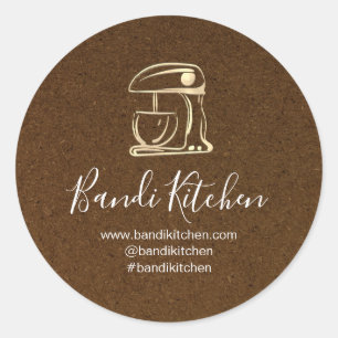 Dank u Logo Kitchen voor het koken van Chef GoldKr Ronde Sticker