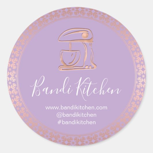Dank u Logo Kitchen voor het koken van het Roos va Ronde Sticker (Voorkant)