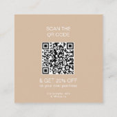 Dank u Logo Loyalty Modern beige Store QR Code Kortingskaartje (Achterkant)