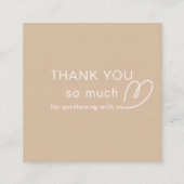 Dank u Logo Loyalty Modern beige Store QR Code Kortingskaartje (Voorkant)