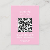 Dank u Logo Loyalty Modern Pink Store QR Code Kortingskaartje (Achterkant)