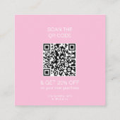 Dank u Logo Loyalty Modern Pink Store QR Code Kortingskaartje (Achterkant)