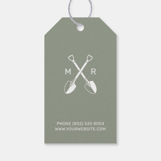 Dank u Logo met Initialen | Zakelijk cadeau-Label Cadeaulabel (Achterkant)