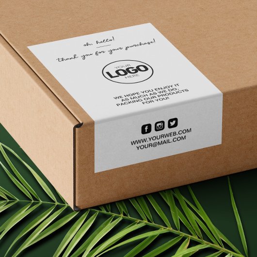 Dank u Logo Packaging Trendy Verzending Sticker