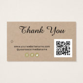 Dank u Logo QR Code Kraft Clothing Hang Label Visitekaartje (Achterkant)