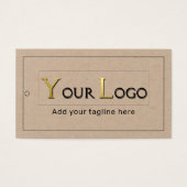 Dank u Logo QR Code Kraft Clothing Hang Label Visitekaartje (Voorkant)
