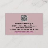 Dank u Logo QRCODE 10%OFF de Roze Code van de Kort Visitekaartje (Achterkant)