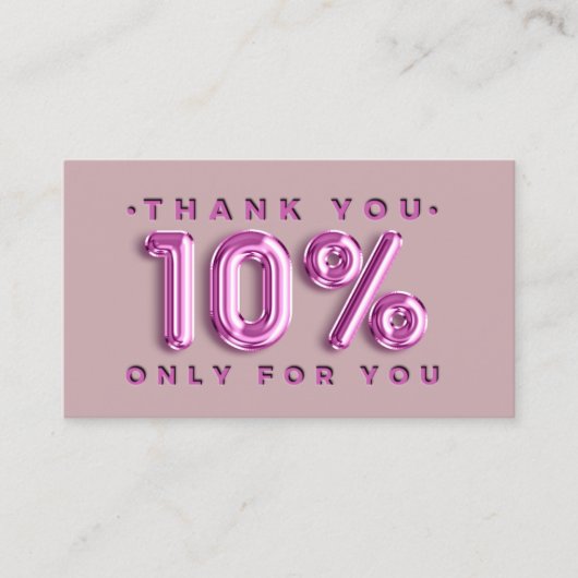 Dank u Logo QRCODE 10%OFF de Roze Code van de Kort Visitekaartje (Voorkant)