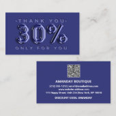 Dank u Logo QRCODE 30%OFF Kortingscode Marine Visitekaartje (Voorkant / Achterkant)