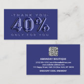 Dank u Logo QRCODE 40%OFF Kortingscode Marine Visitekaartje (Voorkant / Achterkant)