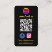 Dank u logo voor visitekaartje met QR-code (Voorkant)