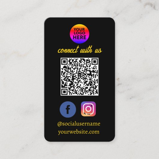 Dank u logo voor visitekaartje met QR-code (Voorkant)