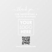 Dank U Lokale Bedrijfslogo Branding Welkom  Raamsticker (Vel)