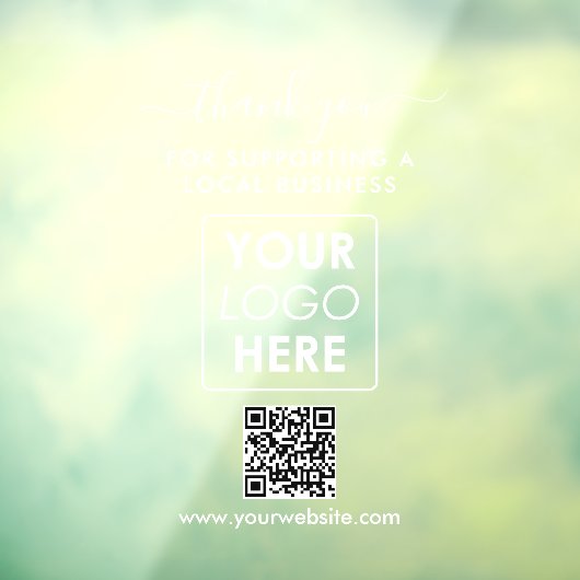 Dank u lokale zakelijke Logo branding welkom Raamsticker (Vel 3)