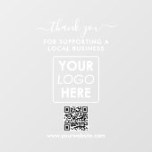 Dank u lokale zakelijke Logo branding welkom Raamsticker (Vel)