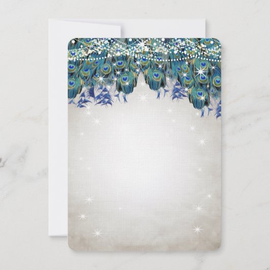 Dank u, Luxe Peacock Navy Aqua Silver Wedding Bedankkaart (Achterkant)