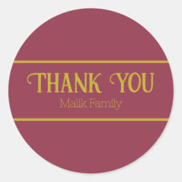 Dank u luxe rode effen kleur personaliseren ronde sticker