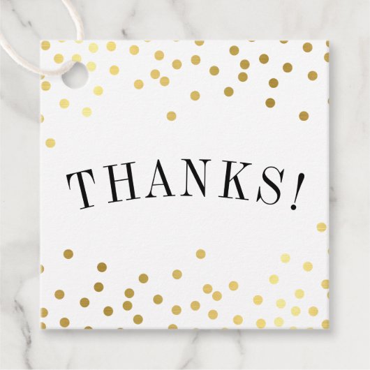 DANK U luxe stijlvolle gouden confetti spots bedan Bedankjes Labels (Voorkant)
