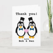 "Dank u!" M. & M. Customisable Penguin Card Bedankkaart (Voorkant)