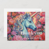 Dank u magische eenhoorn briefkaart (Voorkant / Achterkant)