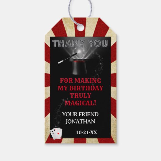 Dank u Magische Show Verjaardag gunst Tag Cadeaulabel (Voorkant)