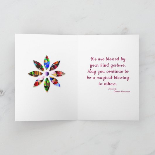 Dank u Magische Unicorn Flowers Personaliseer uw k Bedankkaart (Binnen)