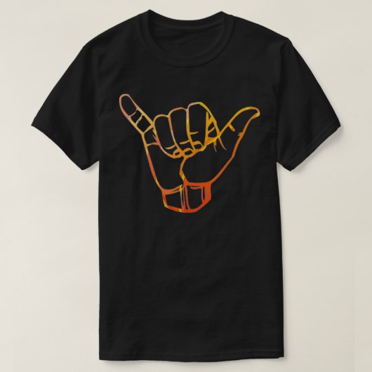 Dank u Mahalo Hawaii Handsignaal T-shirt (Design voorkant)