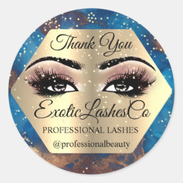 Dank U Make-up Artiest BLAUW Roos LASHES CleaneR Ronde Sticker