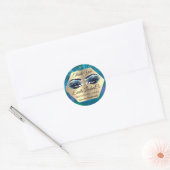 Dank U Make-up Artiest Goud LASHES Blauw Ronde Sticker (Envelop)
