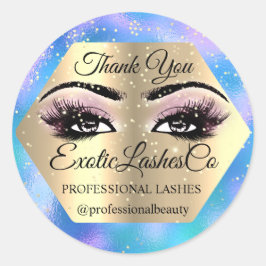 Dank U Make-up Artiest Ogen Blauw Roze GOUD Ronde Sticker