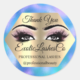 Dank U Make-up Artiest Ogen Blauw Roze Ronde Sticker