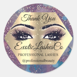 Dank U Make-up Artist Eyes Blauw Roos LASHES Ronde Sticker
