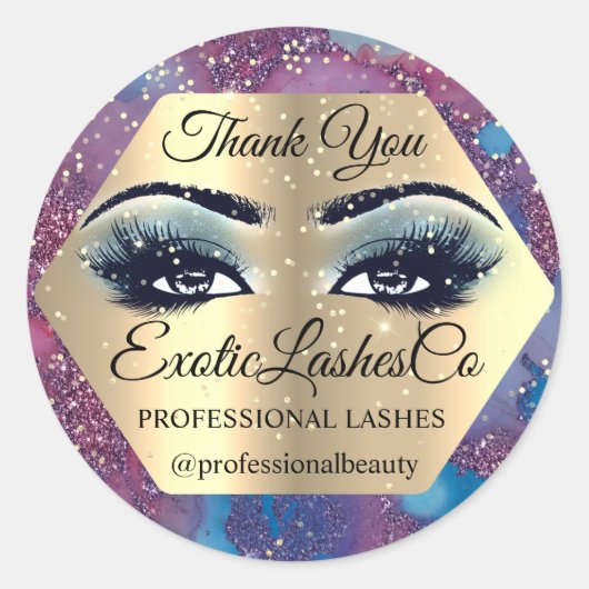 Dank U Make-up Artist Eyes Blue Roos Ronde Sticker (Voorkant)