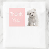 Dank u Maltese Puppy Dog Roze Sticker / Label (Tas)
