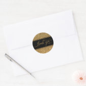 Dank u Manuscript, de Glitter van het Goud Kader & Ronde Sticker (Envelop)