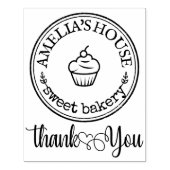 Dank u Manuscript met Hart Homemade Bakery Logo Rubberstempel (Afrduk)