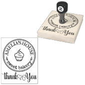 Dank u Manuscript met Hart Homemade Bakery Logo Rubberstempel (Gestempeld)