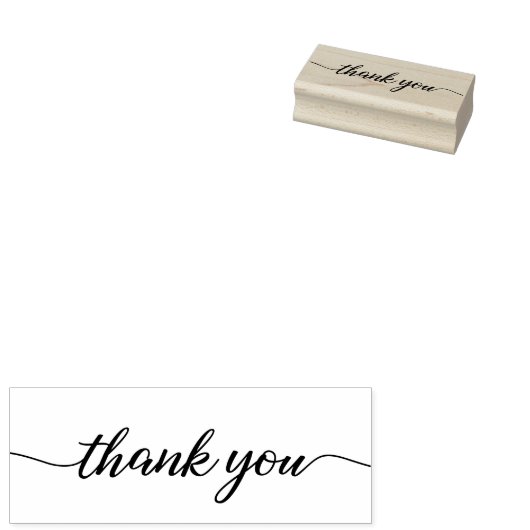 Dank u manuscript, modern en elegant rubberstempel (Gestempeld)