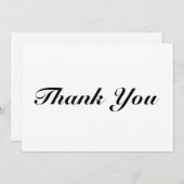 Dank u, manuscript zwarte witte elegante notitieka (Voorkant / Achterkant)