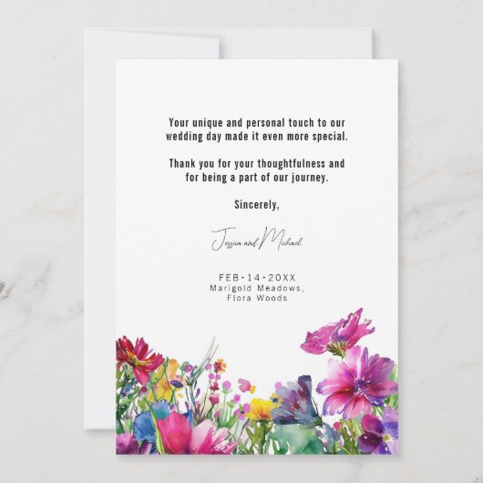 Dank U Meadow Blooms Collectie Bedankkaart (Achterkant)