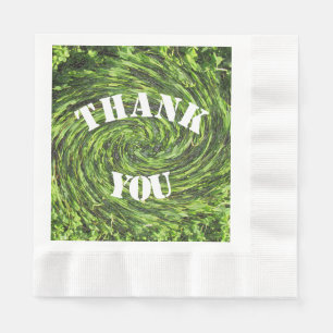 Dank u Meal Green Swirl Abstracte appreciatie Servet