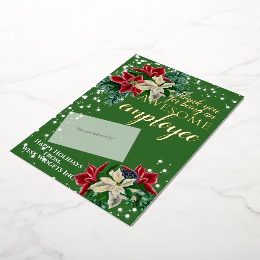 Dank u Medewerker Feestelijke Folie Gift Kaart Hou (Gedraaid)