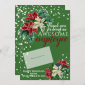 Dank u Medewerker Groene Feestelijke Cadeau Kaart (Voorkant / Achterkant)