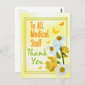 Dank u, medisch personeel briefkaart (Voorkant / Achterkant)